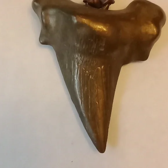 Brass sharks tooth Necklace #816 - Picture 2 of 6